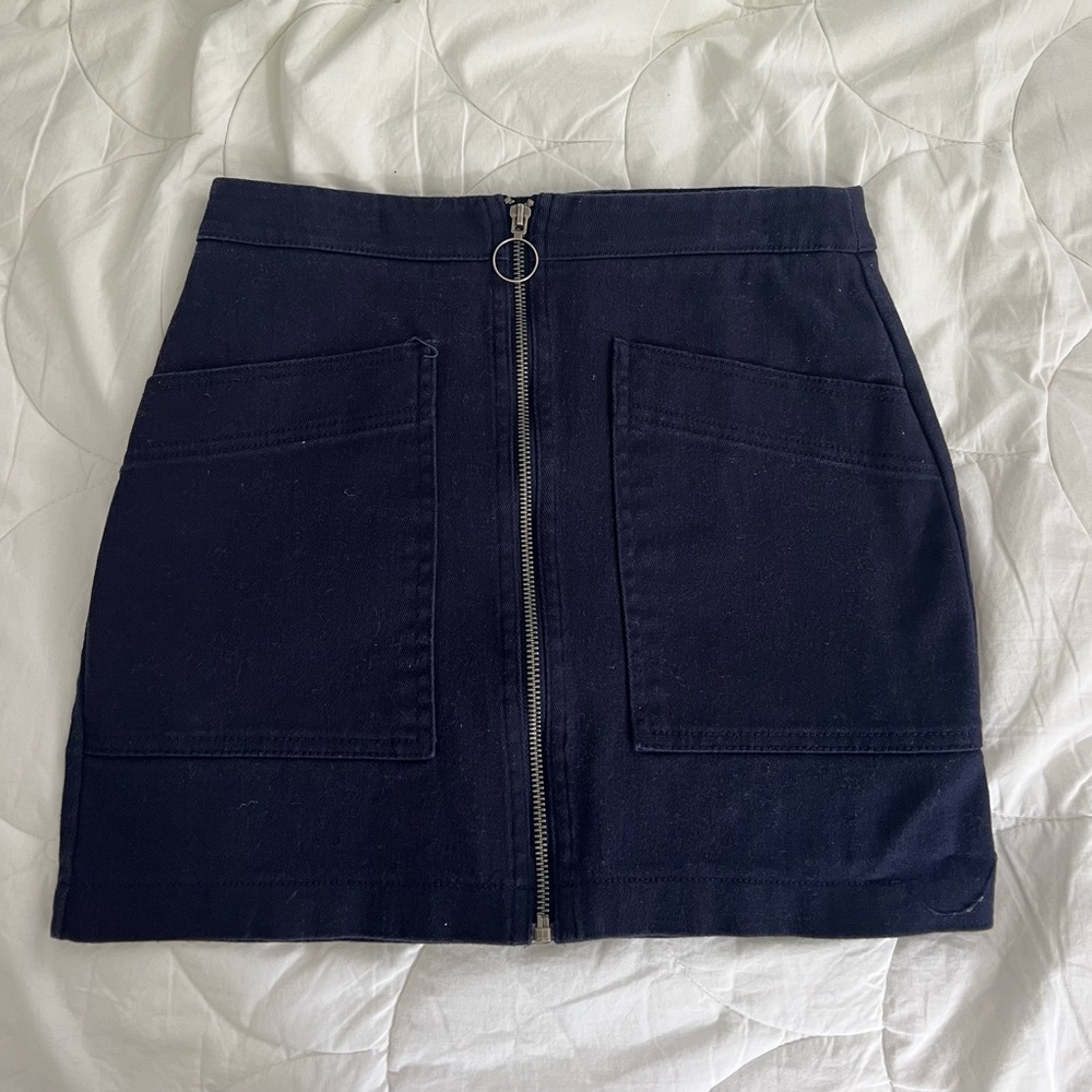 Forever 21 Dark Blue Mini Skirt with Zipper